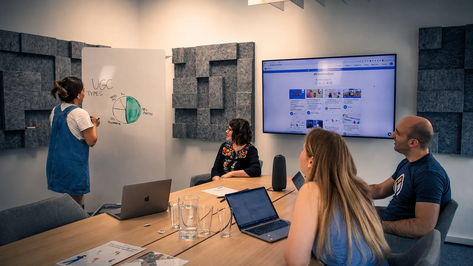 Marketing team coordinating content and campaign strategy