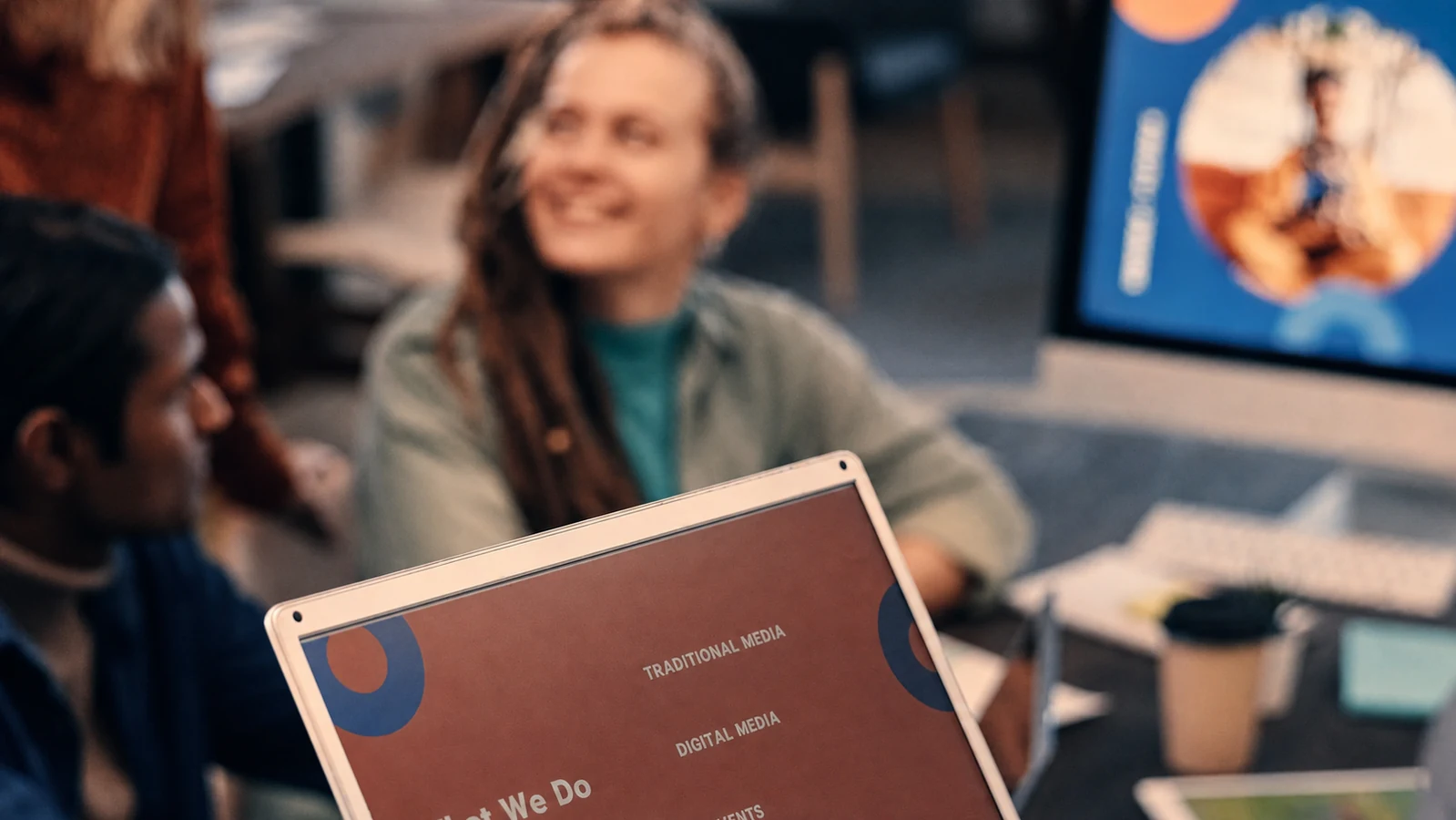 Small marketing team planning a digital campaign
